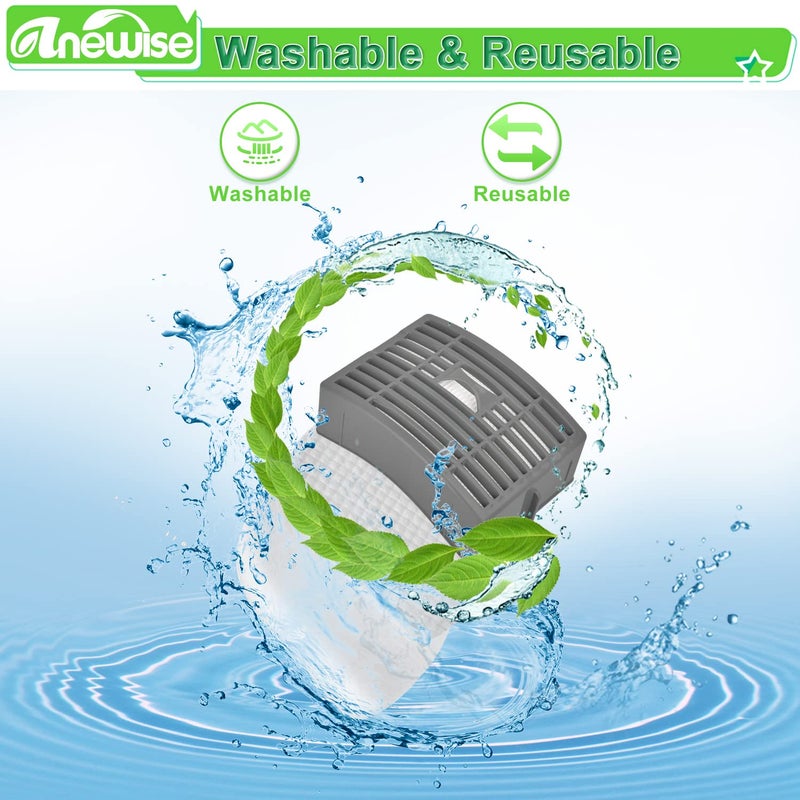 Anewise Filter Replacement for Shark Navigator NV586 NV581 NV581Q NV585 NV580 Powered Lift Away DLX Upright Vacuum, 1 HEPA Post Filter +2 Foam & Felt Filters, Compare to Part # XFFT580 & XHEP580 - Image 4